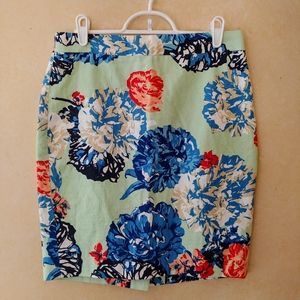 Floral J.Crew Pencil Skirt